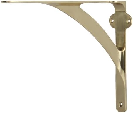 a29 shelf brackets, solid brass, polished brass finish, close-up detail