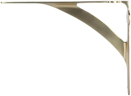 a29 shelf brackets, solid brass, polished brass finish, side view