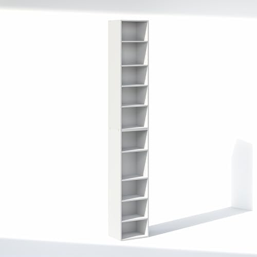 furinno pasir 10-tier closet organizers and storage, open on a desk or shelf