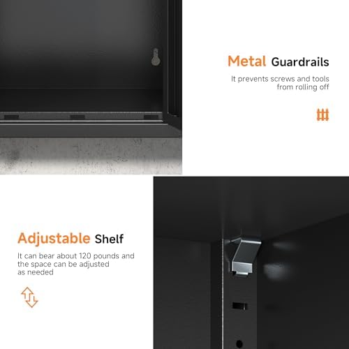 coolsun 26" h garage wall cabinet with lockable showing dimensions