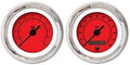1471 Rider Red SAE 6-Gauge Set (Black Vintage Needles, Chrome Trim Rings, Style Kit Installed)