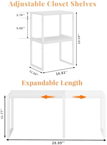 threehio 2 pack stackable closet organizers and storage shown in use