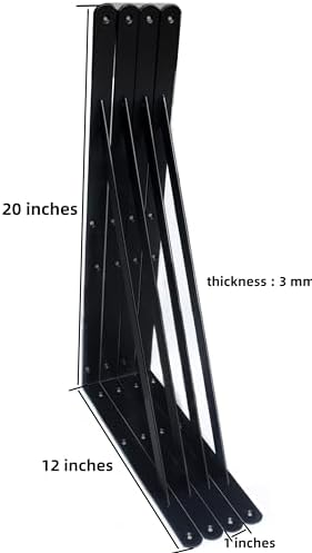 l20 x h 12" black heavy duty shelf shown in use
