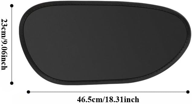 2Pcs Adsorption Car Side Window Sunshade, Install Heat Reflective Sun Visor, Glare Block Cool Car Interior for Driver Side, Black