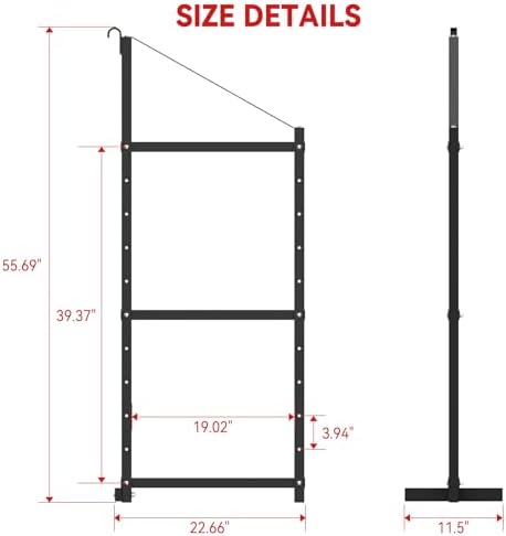 shipping container shelving bracket adjustable (4 pack, black) shown in use