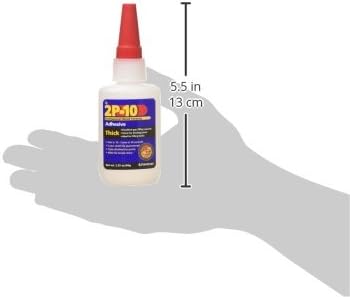 fastcap 2p-10 super glue adhesive 2.25 ounce thick showing dimensions