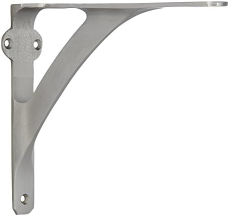 a29 shelf brackets, solid brass, brushed nickel finish, close-up detail
