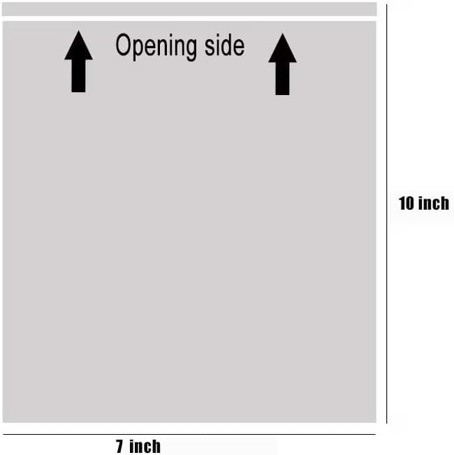 7"x 10" clear packing list envelopes packing slip, close-up detail