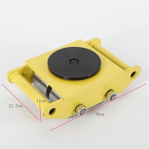 Heavy Duty Machinery Moving Skate, 6T Capaci Steel Wheel Dolly for Industrial Equint Transport, Equint Rcat Tool, Heavy Machinery Mover(Yellow)