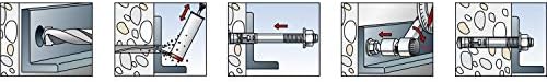 fischer faz ii 12/200/300 anchor bolts x 100, close-up detail