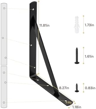 heavy duty shelf brackets, 12 x 8 inch on a desk or shelf