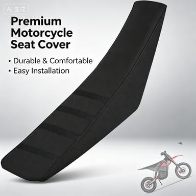 Seat Coverfor Yozma IN10 Electric Dirt Bike, Black Stripe Non-Slip, Heavy Duty PVC It's a Custom-fit seat Cover （Black）