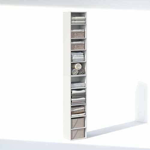 furinno pasir 10-tier closet organizers and storage, open, side view