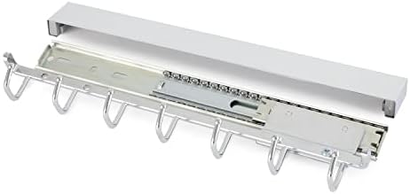 rev-a-shelf sliding belt rack for closets, min opening, front angle view