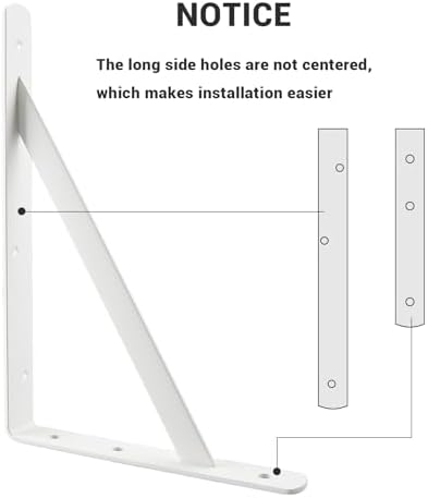 heavy duty shelf brackets, 12 x 8 inch, package contents