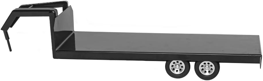 Little Buster Toys Gooseneck Flatbed Trailer – All-Metal 1:16 Scale Black Ranch Hauling Accessory for Farm Displays, Dioramas & Collectible Western Scenes – Durable Metal Trailer with Rubber Tires
