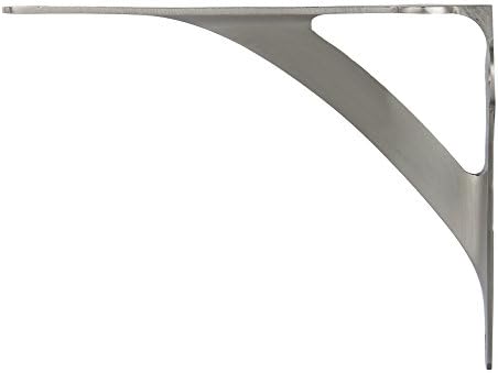a29 shelf brackets, solid brass, brushed nickel finish, side view