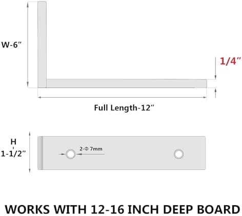 neodrop 12-pack 12 inch heavy duty shelf brackets shown in use