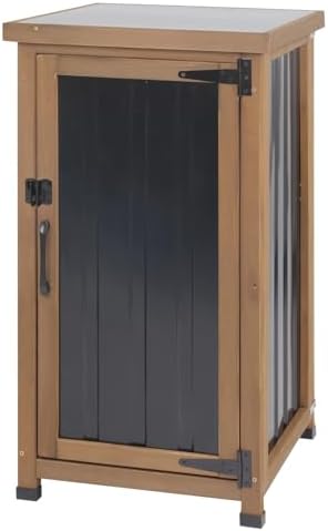 small outdoor storage cabinet weatherproof, wood garden potting, main product view