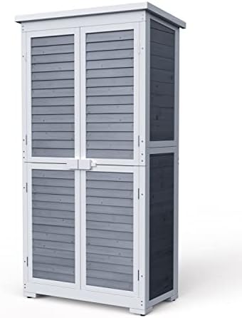 gizoon outdoor storage cabinet with 3 shelves, double, view 9