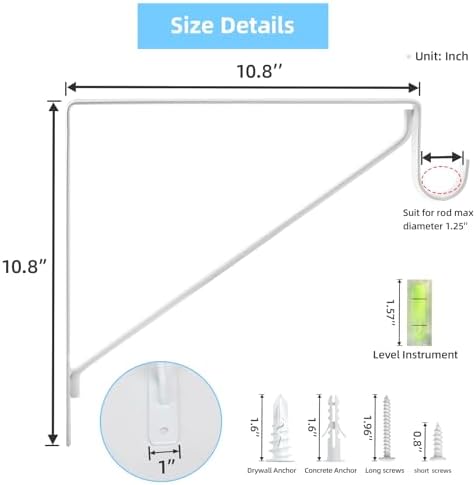 closet rod bracket, 10.8x10.8inch closet shelf brackets heavy shown in use