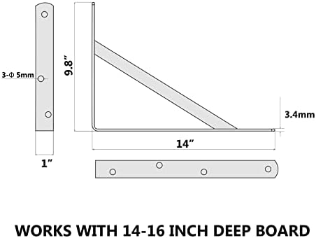 neodrop 12-pack 14 inch heavy duty shelf brackets shown in use