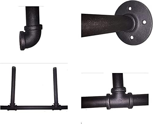 industrial retro wall mount iron pipe shelf,diy open, view 9