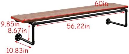 clothes rack 60in, wall mounted garment racks with, front angle view