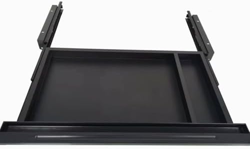 under desk mounted sliding drawer to pull out, side view