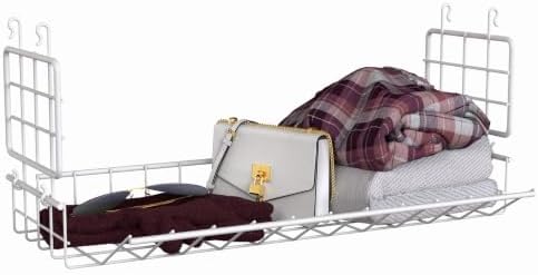 closetmaid hideaway hanging wire shelf for closets, pantries showing dimensions