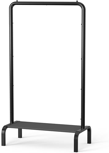 simple houseware 30" w narrow freestanding garment rack, front angle view