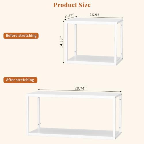 threehio 2 pack expandable garage shelves wall mount, close-up detail