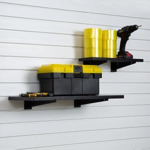 12 inch slatwall shelf bracket, slatwall accessories, heavy, front angle view