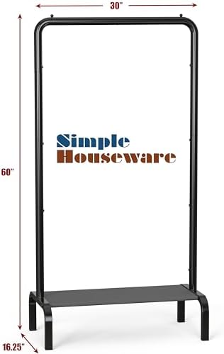simple houseware 30" w narrow freestanding garment rack shown in use