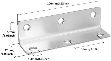 4" silver heavy duty shelf brackets, 100mm length shown in use