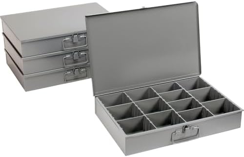 global industrial durham steel compartment box rack with on a desk or shelf