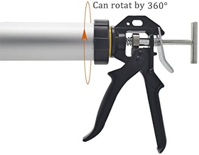 600ml caulking gun with aluminum barrel for 10oz/20oz, close-up detail