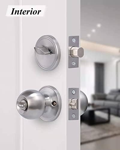 lanwandeng 2 sets all keyed same entry door, front angle view