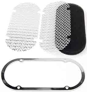 JEGS Hilborn-Style Scoop | Fits Single Or Dual 4-Barrel Carburetors | Polished | Includes Inlet Screen & Bezel, Element, And Assembly/Mounting Hardware | 20" L x 9-7/8" W x 6" H Overall