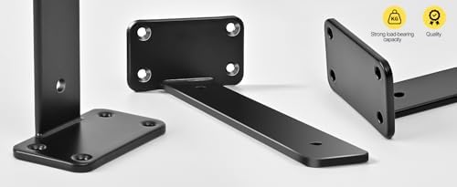 10 inch black hidden l shelf bracket (1/5, front angle view