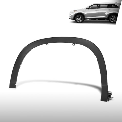 G-PLUS Fender Flare Molding Trim Left Driver Side Compatible with Toyota Highlander 2014 2015 2016 2017 2018 2019 TO1290105, 750860E030, 750860E010 Black