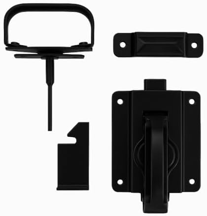 national hardware swinging door latch, heavy duty steel showing dimensions