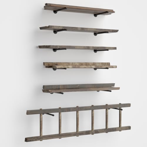 pipe shelf brackets black 12 inch floating shelving, front angle view