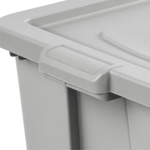 sterilite latching tuff1 tote containers w/lids, 30 gallon, front angle view