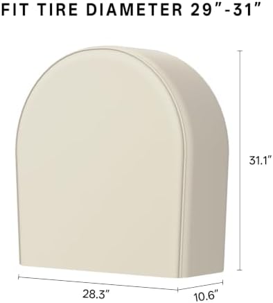 eletecpro RV Tire Covers 4 Pack, Waterproof Wheel Covers with Tough 600D Oxford Fabric, UV Protective Accessories for Trailer, SUV, Truck, Camper, Universal Fit 29-32 Inch Tire Diameters, Light Beige