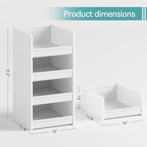 foucssomei closet storage organizer with wood frame &, close-up detail
