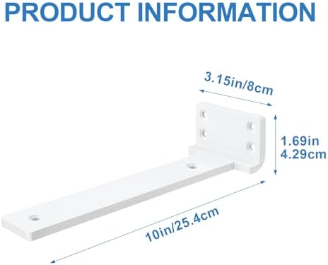 heavy duty shelf brackets, 10 inch 6 pack, side view