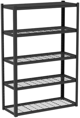reibii 2 pack garage shelving 3200 lbs load, side view