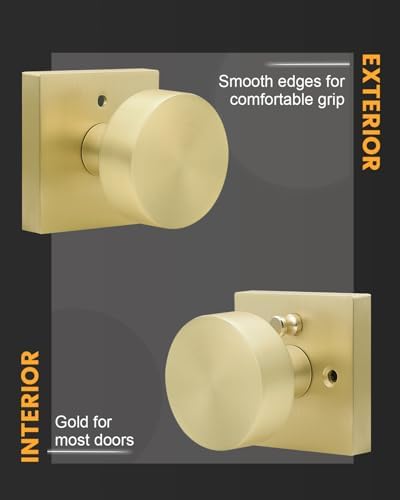 gobrico brushed gold privacy interior door knobs with, package contents