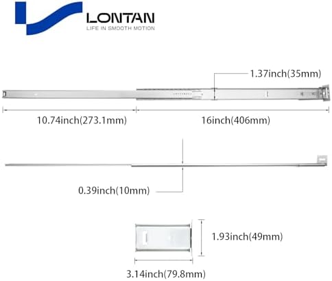 lontan 5 pcs center mount drawer slides 16 shown in use